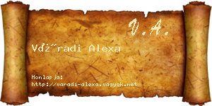 Váradi Alexa névjegykártya